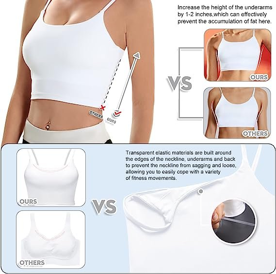 Sports Bras for Women Quick-Dry Padded Wirefree Workout Crop Cute Tank